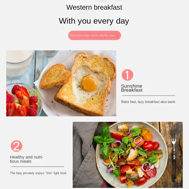 Stainless Steel Electric Toaster Machine 2 Slice Mini for Breakfast Sandwich Burger Bun Bread Toaster Restaurant Appliance