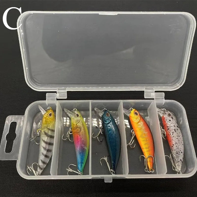 ZWICKE Fishing Lure Kit Sinking Minnow Trout Artificial Bait Crank Bait Bass Hook Wobbler Fishing Tackle Box Floating Jerkbait