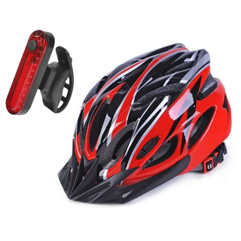 5-in-1 Cycling Accessories Kit: Bike Helmet, LED Tail Light, Bell, Water Bottle Cage, Tools Set for Mountain/Road Bicycle Safety