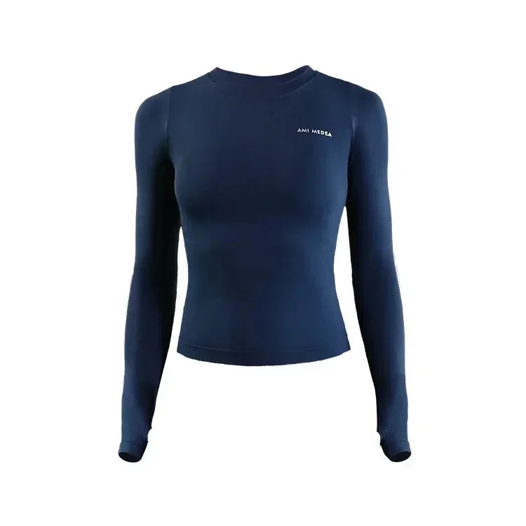 Fitness Tops Women Tight Sports Long Sleeve Slimming Yoga Running T-Shirts Gym Training Workout Shirt Comfortable Training Cloth