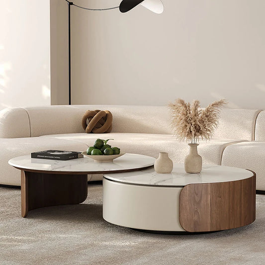 Aesthetic Luxury Coffee Table Modern Unique Trendy Round Coffee Tables Storage Mesa De Centro Sala Living Room Furniture