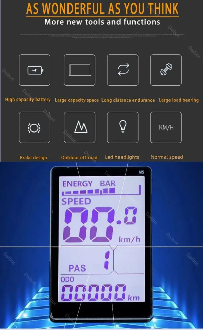 48V Cargo Electric Bike Tricycle Adults Fat Tire 24 Inch Family Fatbike Electric Bicycle Mountain For Men Removable Battery