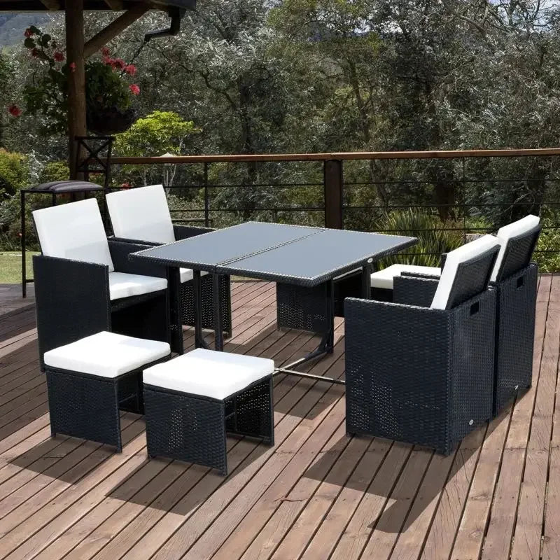 Audu Economic Balcony Furniture Rattan Dining Table Set Wicker Garden Patio Outdoor bar