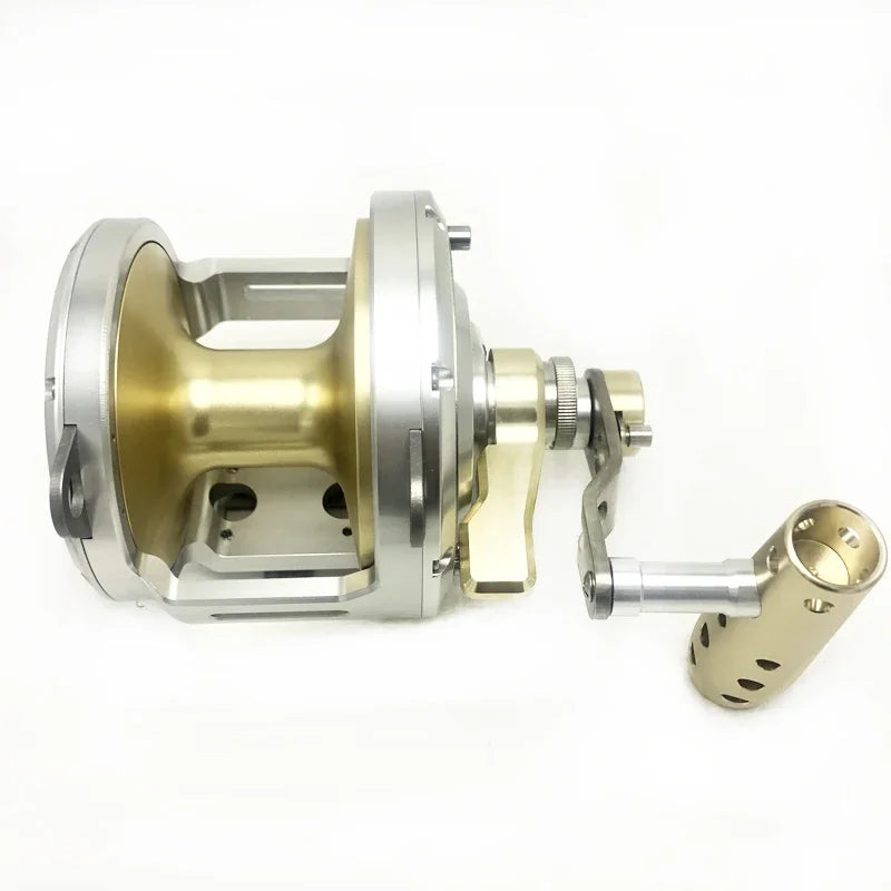 Metal Sea Fishing Reels, All for Goods, Low Speed Bait, Big Fish Equipment, Windlass, Max Drag  30 Kg , Saltwater Heavy Reel
