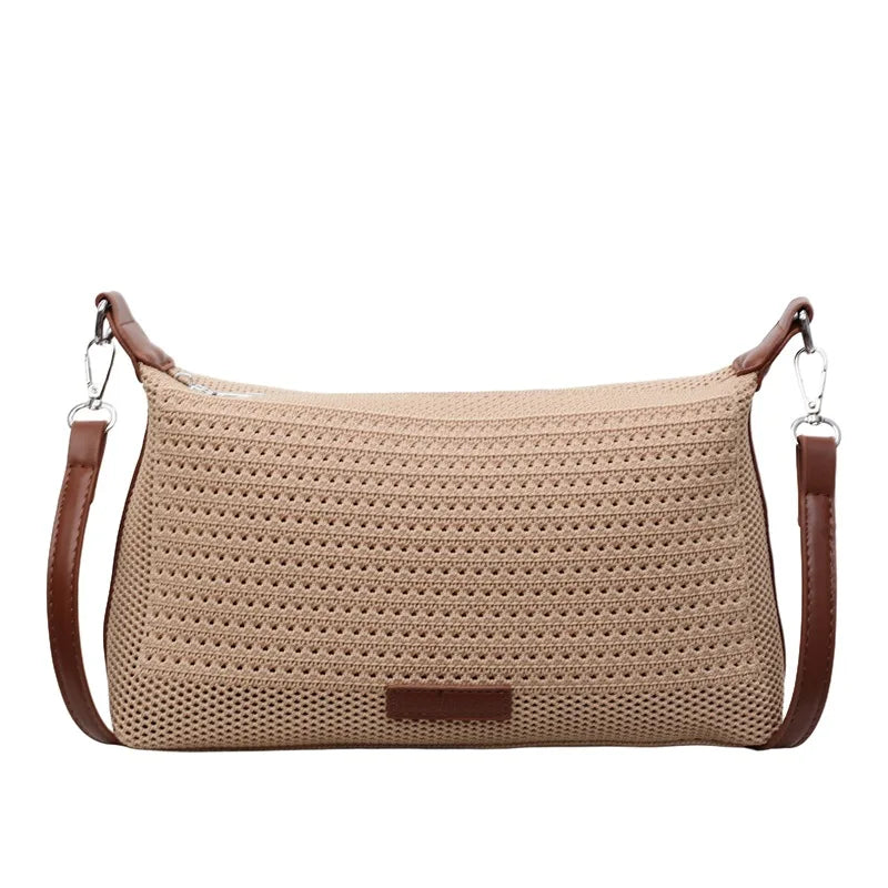 2025  Hand-woven Bags for Women, Foreign-style Knitted Shoulder Bags Textured Messenger Commuter Bags, Niche Design Women's Bags