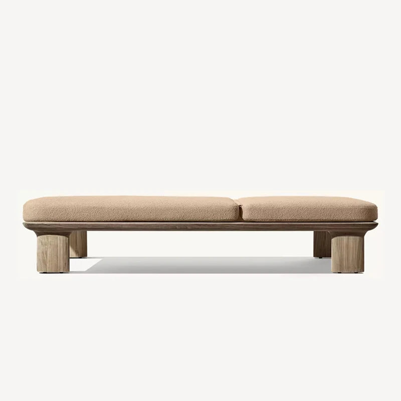 Outdoor Teak Furniture Waterproof Fabric Wood Sun Lounger Poolside Teak Sunbed All Weather Teak Chaise Lounge Charis