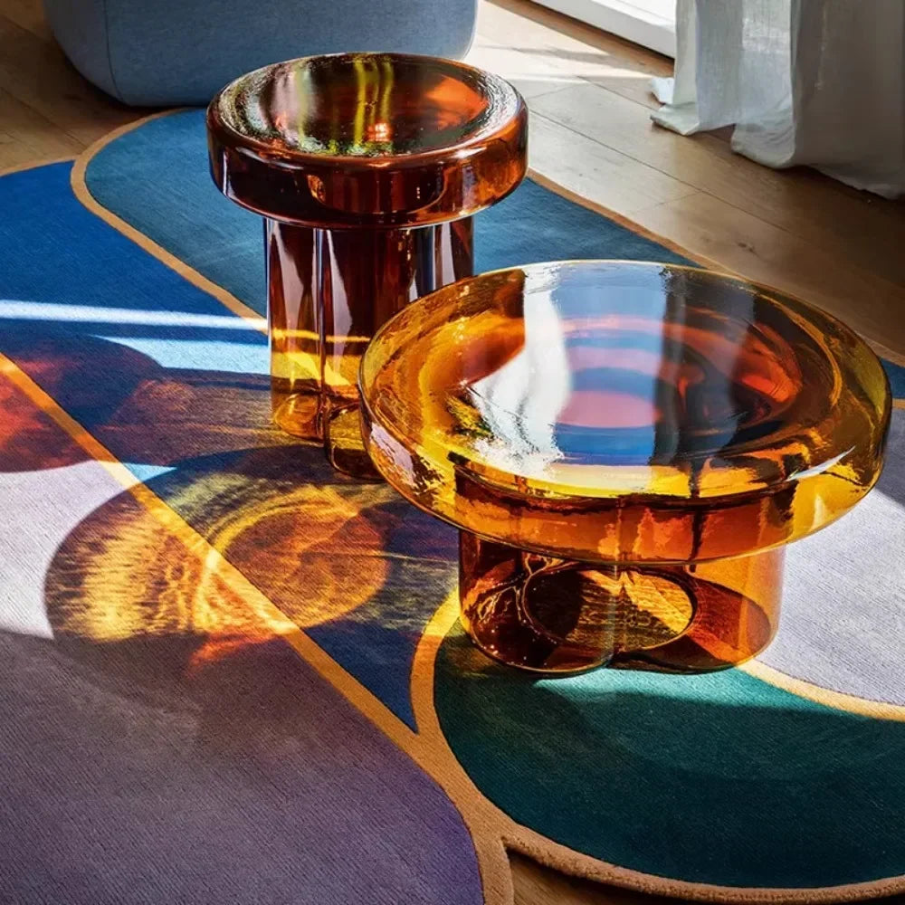 Transparent Patio Coffee Tables Outdoor Balcony Unique Round Coffee Tables Waterproof Floor Muebles De La Sala Home Decoration
