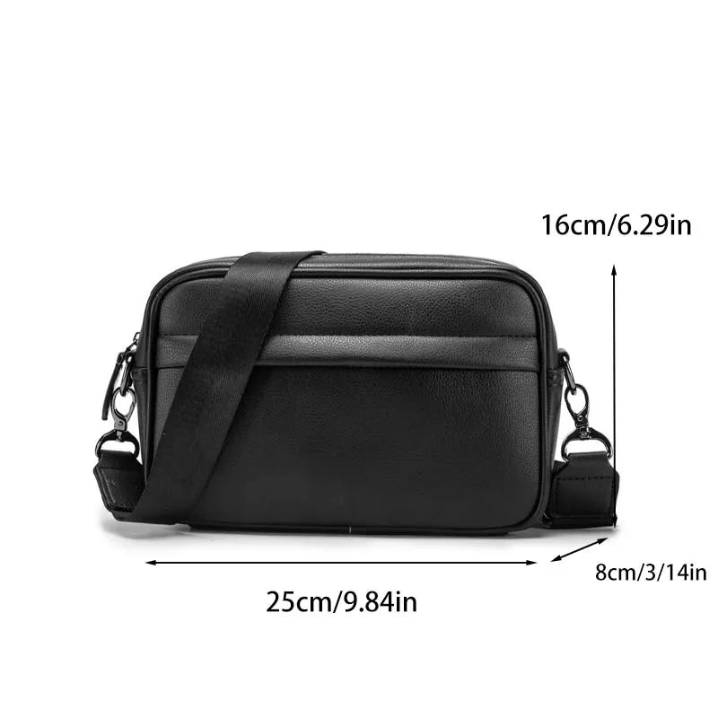 Casual Solid Men's Crossbody Bag Messenger Bag Mens PU Leather Crossbody Shoulder Bags Male Handbag Bags Cross Body Ba