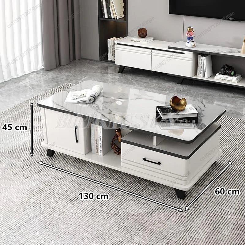 Coffee table living room home light luxury modern simple coffee table TV cabinet combination apartment tempered Glass table