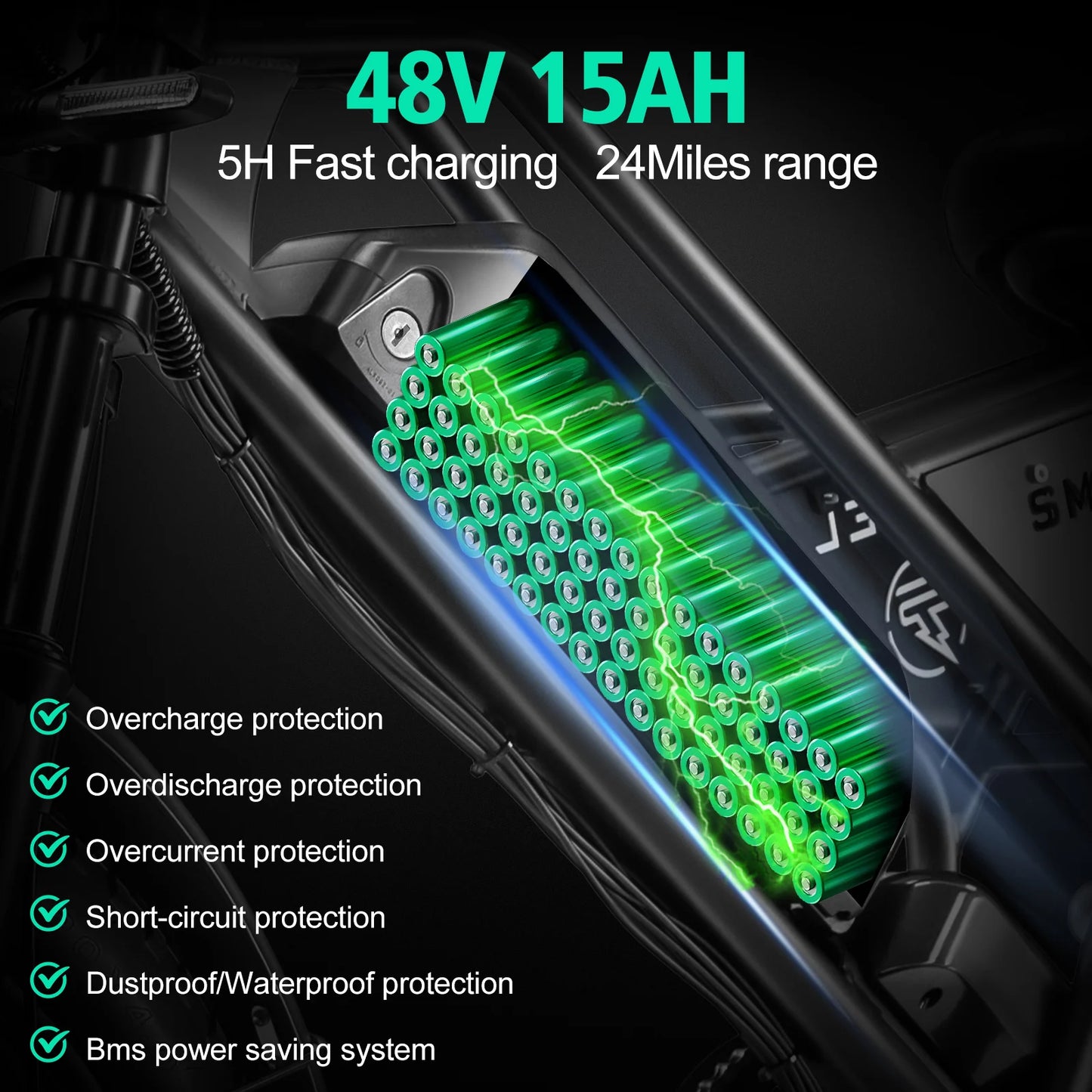 Mountain Electric bicycle 1000W Motor 48V15AH Lithium battery Motorcycle Style E-bicycle 20*4.0 Fat Tire Off-Road Electric Bike