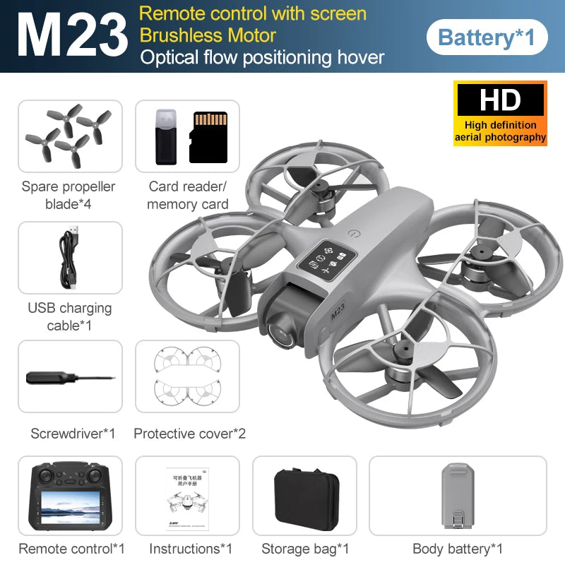 New 2025 M23 Drone   Professional 4K Dual Lens with Screen Control 360 Degree Stunt Flip One-Button Take-off and Landing