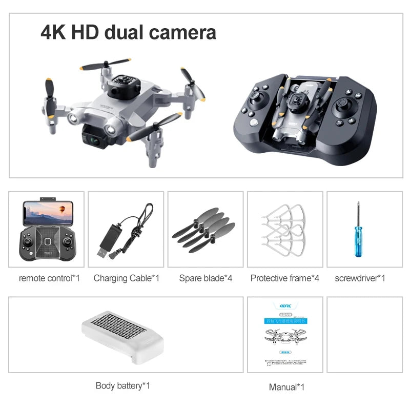 4DRC V30 Mini Drone with Camera HD 4K 1080P FPV RC Drones Profesional Five-sided Obstacle Avoidance Helicopter Drone Toy 2025