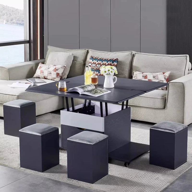 Storage Lifting Coffee Table Modern Luxury Designer Clear Cheap Side Table Aesthetic Lounge Living Room Kaffee Tische Furniture