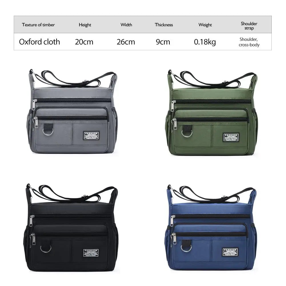 Mens Crossbody Bag Single Shoulder Bags Big Capacity Multi-Pockets Storage Bag Fashion Handbag Business Crossbody Bags