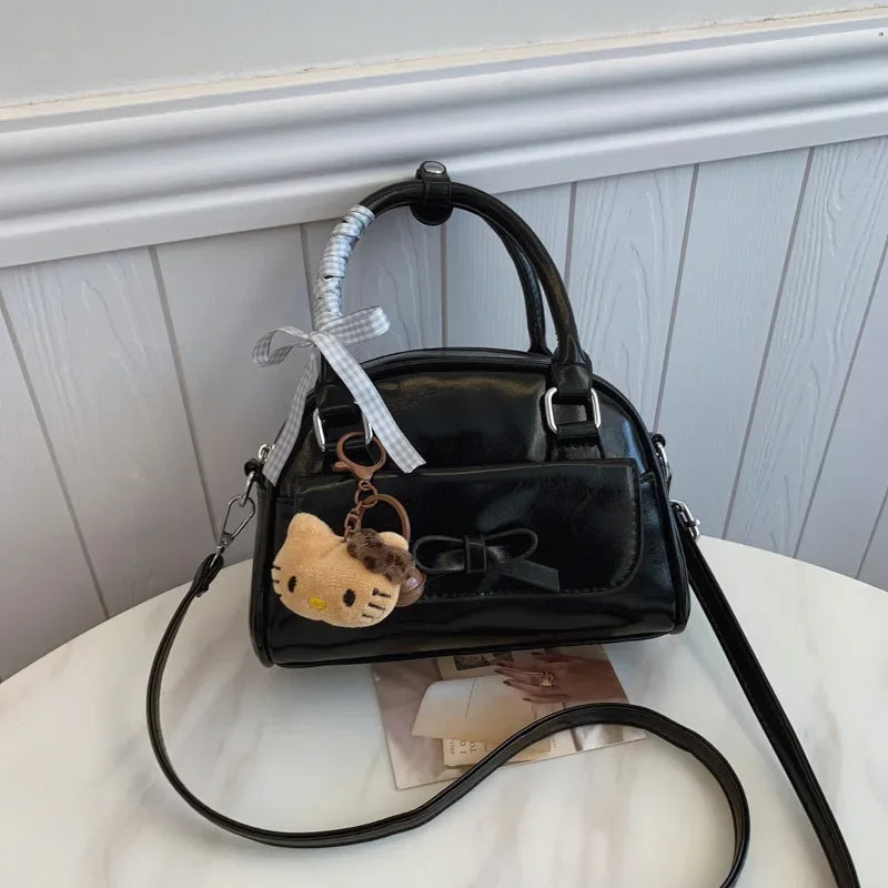 Women's Bowling Bag with Bowknot, New Stylish, Simple Elegant, Handheld/Crossbody/Shoulder
