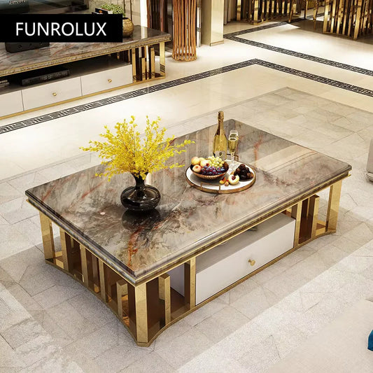Modern Marble Coffee Table Tv Cabinet Combination Simple Modern Living  Apartment Creative Rectangle Small Tea Table Sets