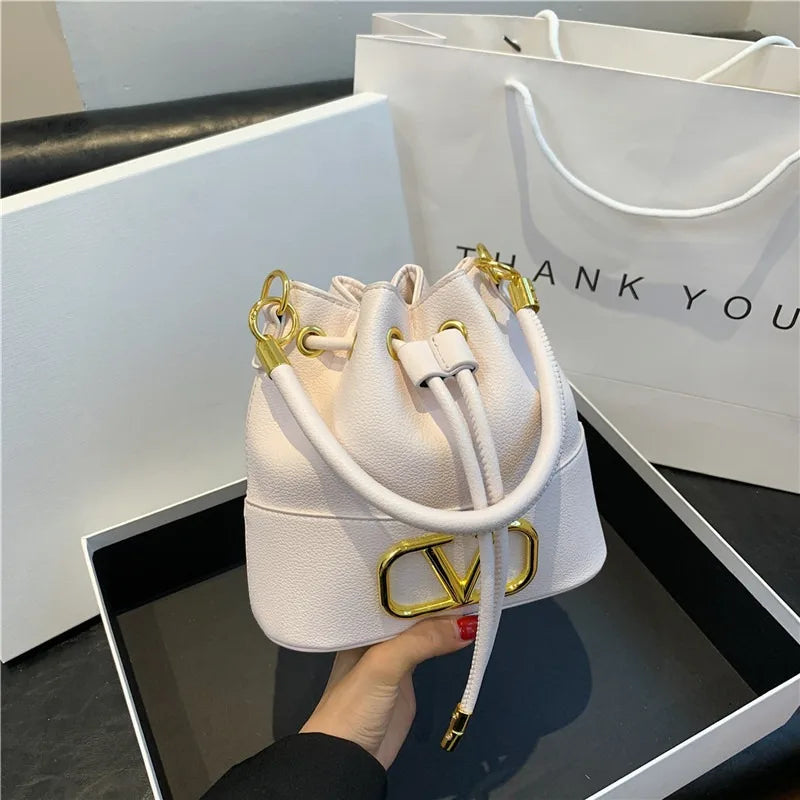 Women's Bucket Bag - Basket-style Fukubukuro,Soft Leather Minimalist, Fashionable Versatile,Shoulder Crossbody Handheld Stylish