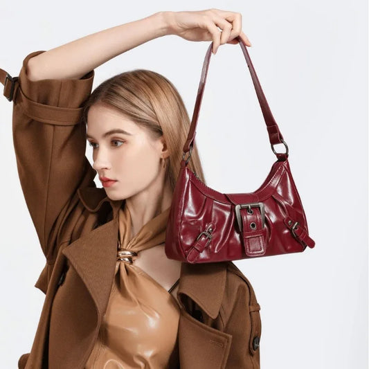 Women's Bag 2025 New One-shoulder Tote Bag American Retro Commuting Temperament Old Style Bag Underarm Locomotive Bag
