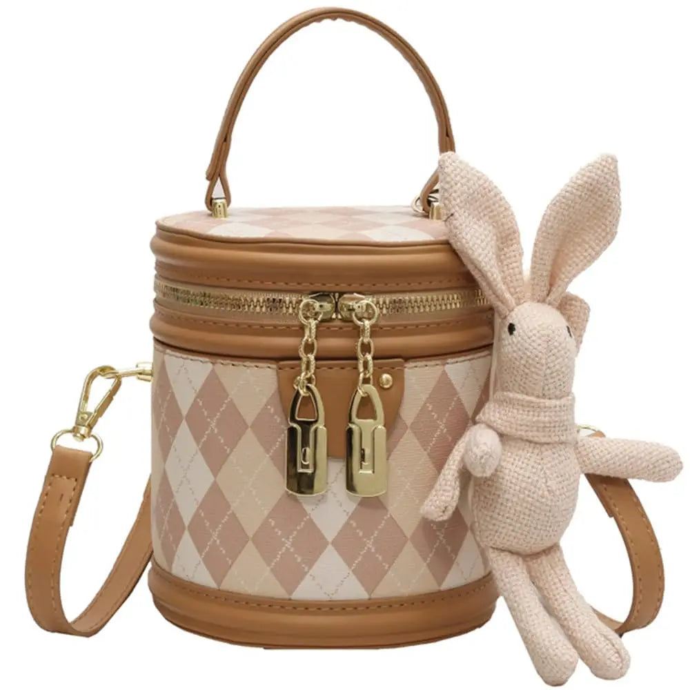 Women's Bag for Women Trend Fashion Luxury Designer Zipper Small Female Handbags femaleLeather Bucket Shoulder Bag With Pendant