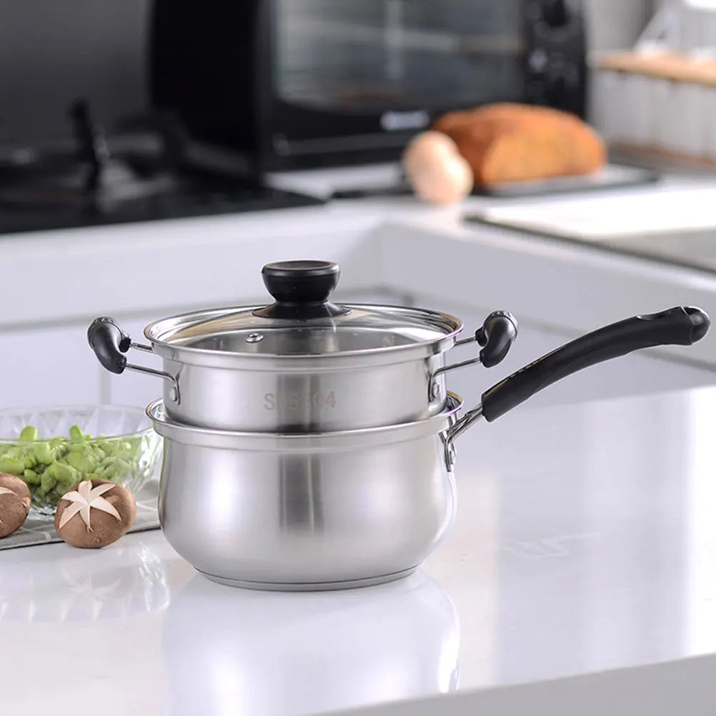 Stainless Steel Milk Pot Non stick Easy Clean Multi functional Cooking Pan for Baby Food Milk Sauces Instant Noodles Stew Pot