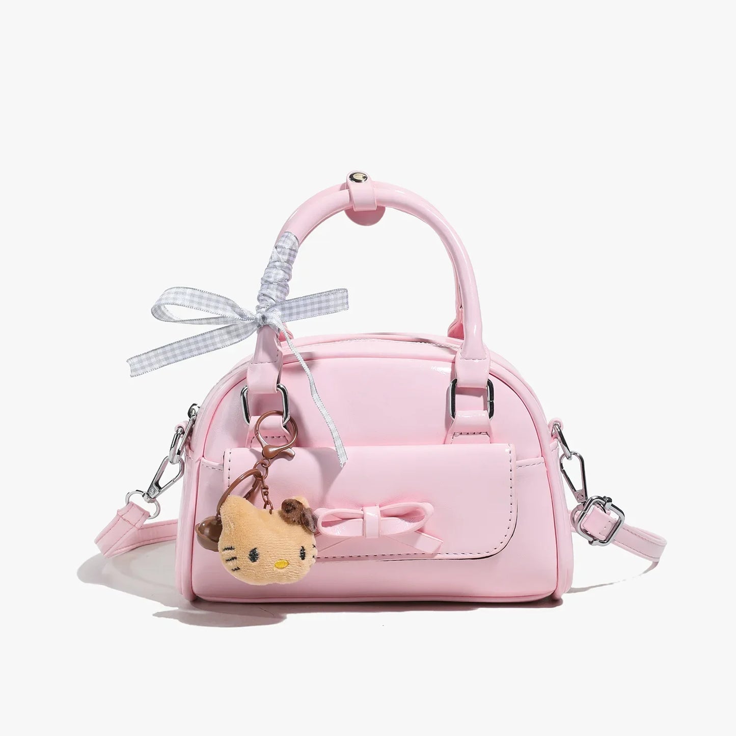 Women's Bowling Bag with Bowknot, New Stylish, Simple Elegant, Handheld/Crossbody/Shoulder