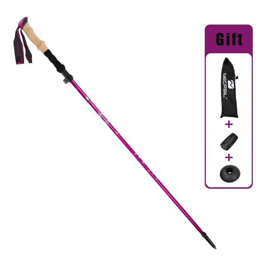 Collapsible Hiking Stick-Lightweight,Foldable Retractable Trekking Poles with Adjustable Heights-Walking Backpacking,Camping