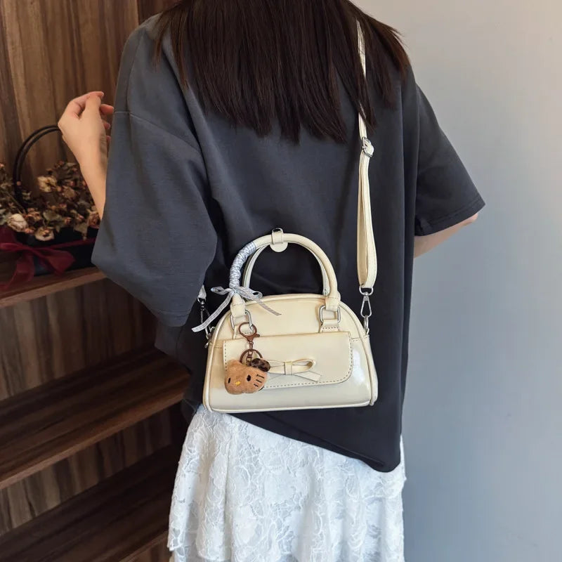 Women's Bowling Bag with Bowknot, New Stylish, Simple Elegant, Handheld/Crossbody/Shoulder
