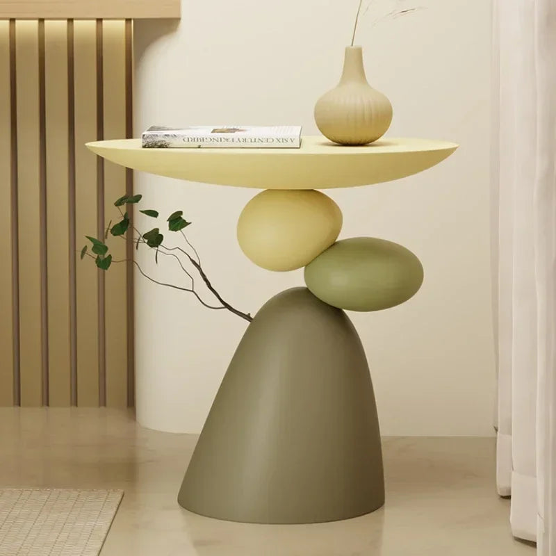 Luxury Coffee Tables , Minimalist Modern Corner Coffee Table , Cute Round Mesa De Centro , Resin Living Room Furniture