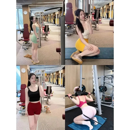 Fitness Ladies European and American Sharks Hip Lifting Tight Fitting Three Part Fitness Yoga Running Hip Revealing Shorts