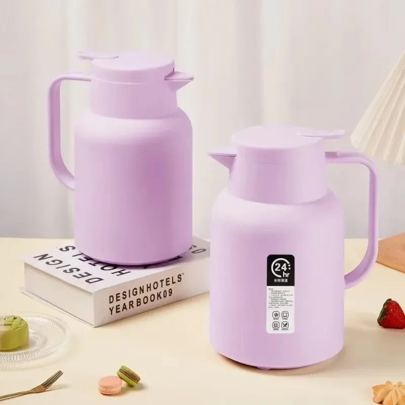 Home 1L Tulip Insulated Pot Large Capacity Warm Water Bottle Dormitory Insulated Bottle Coffee Pot Glass Inner Pot Water Bottle