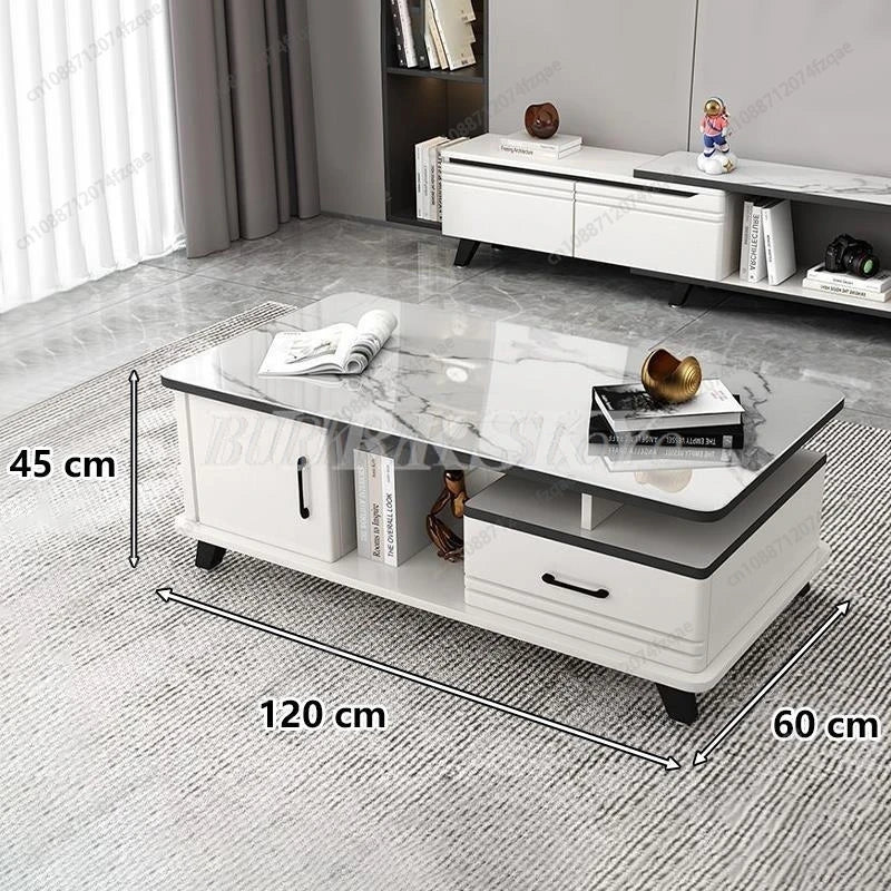 Coffee table living room home light luxury modern simple coffee table TV cabinet combination apartment tempered Glass table