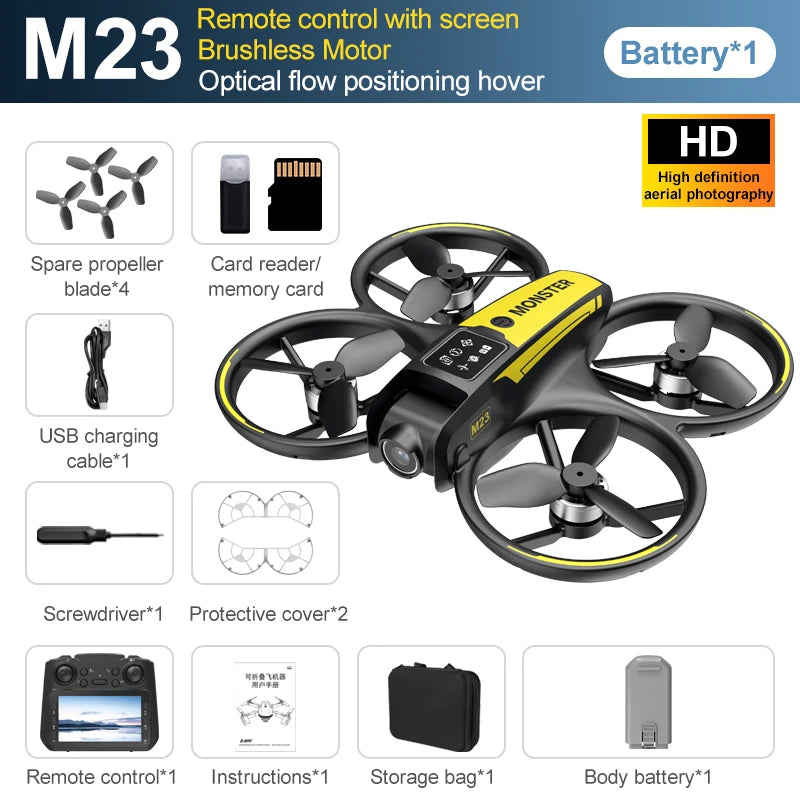 New 2025 M23 Drone   Professional 4K Dual Lens with Screen Control 360 Degree Stunt Flip One-Button Take-off and Landing