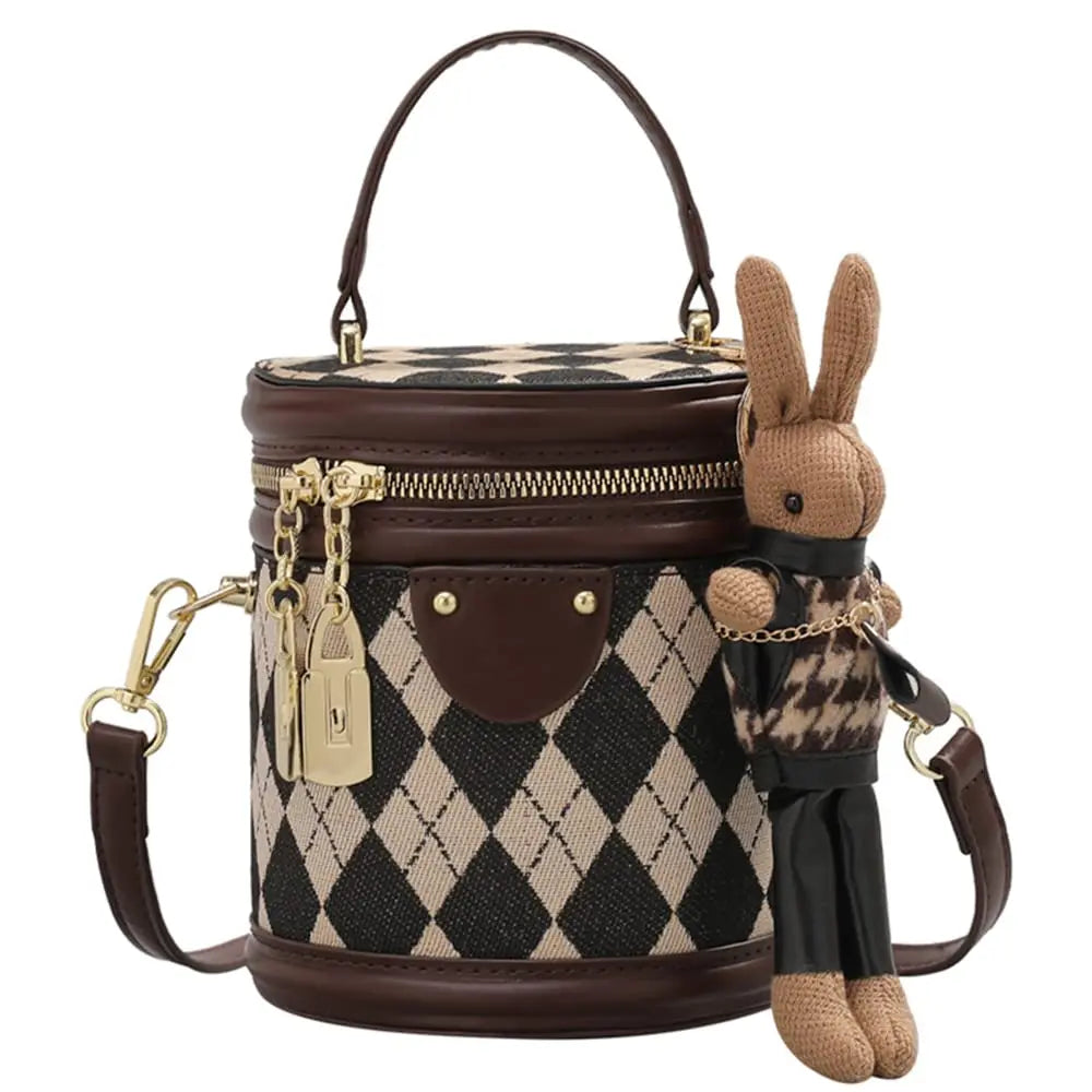 Women's Bag for Women Trend Fashion Luxury Designer Zipper Small Female Handbags femaleLeather Bucket Shoulder Bag With Pendant