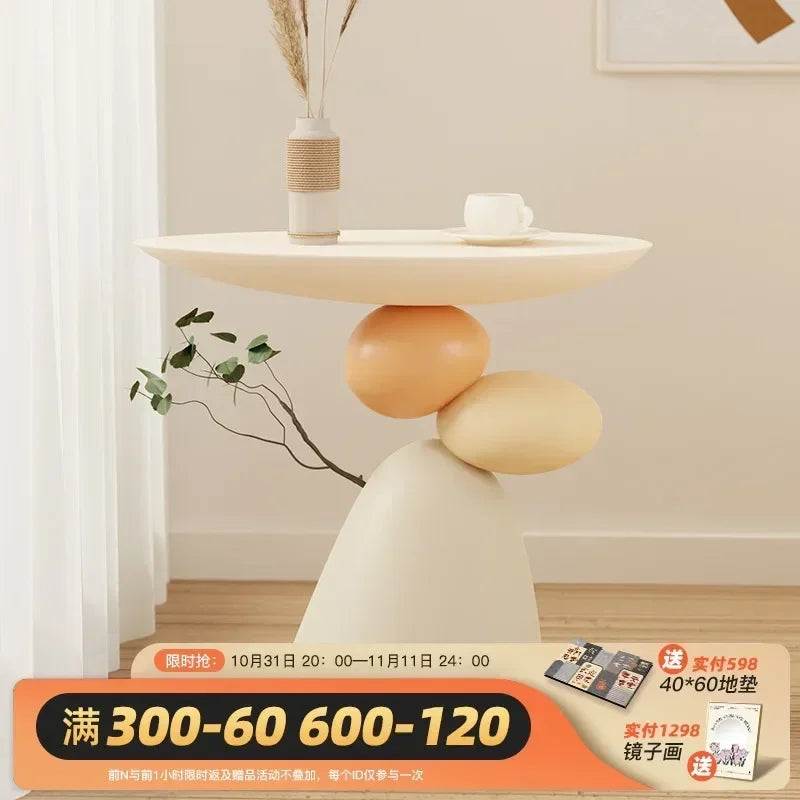 Luxury Coffee Tables , Minimalist Modern Corner Coffee Table , Cute Round Mesa De Centro , Resin Living Room Furniture