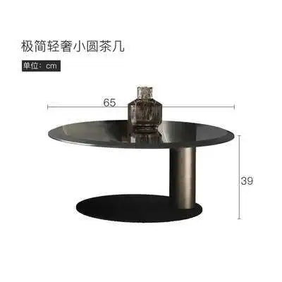 Simple Modern Metal Coffee Tables for Home Furniture Living Room Home Glass Coffee Table Design Light Luxury Round Coffee Table