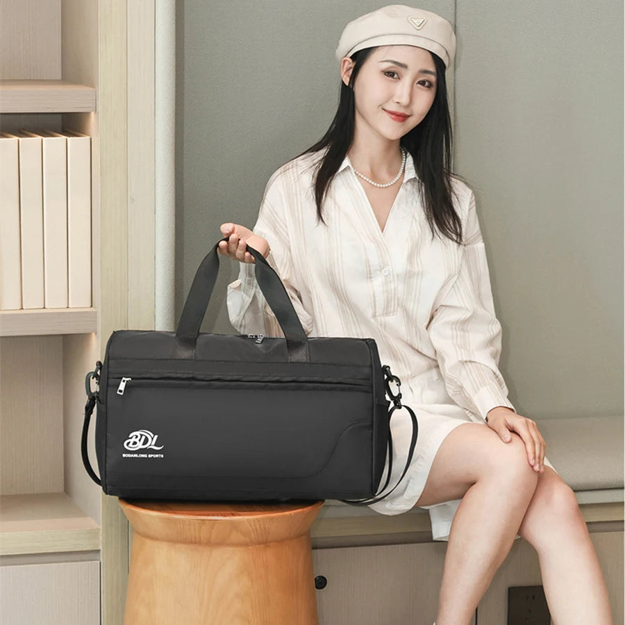 Fitness bag for men and women, simple and versatile, outdoor sports, large capacity swimming, yoga bag, short distance commuting