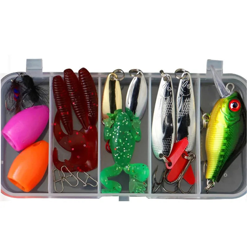 Fishing Lures Set Hard Artificial Wobblers Metal Jig Spoons Soft Lure Fishing Silicone Bait Fishing Tackle Accessories Pesca