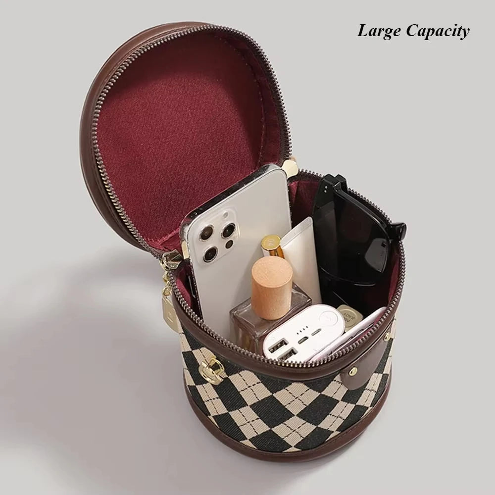 Women's Bag for Women Trend Fashion Luxury Designer Zipper Small Female Handbags femaleLeather Bucket Shoulder Bag With Pendant