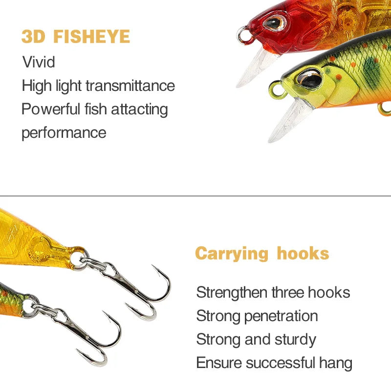 ZWICKE Fishing Lure Kit Sinking Minnow Trout Artificial Bait Crank Bait Bass Hook Wobbler Fishing Tackle Box Floating Jerkbait