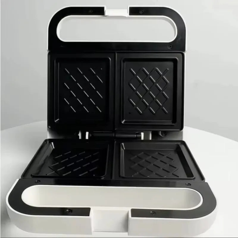 2-Slice Sandwich Toaster with 6 Adjustable Temperature Ceramic Coating Waffle Machine Compact Breakfast Maker for Family Use