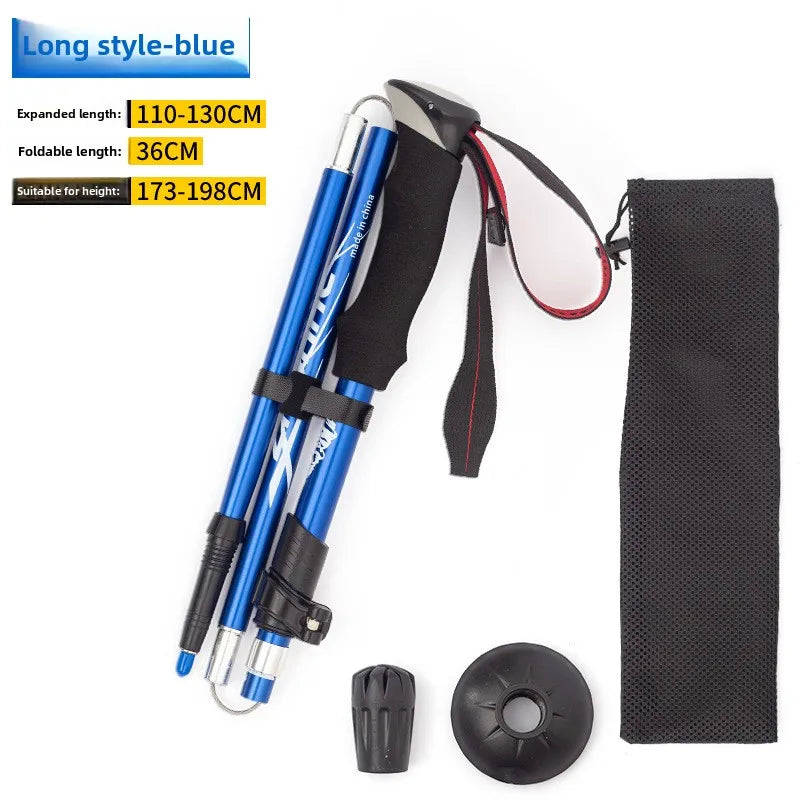 Lightweight Collapsible Trekking Pole Five-fold Walking Stick for Hiking Camping Backpacking Aluminum Alloy Trekking Pole
