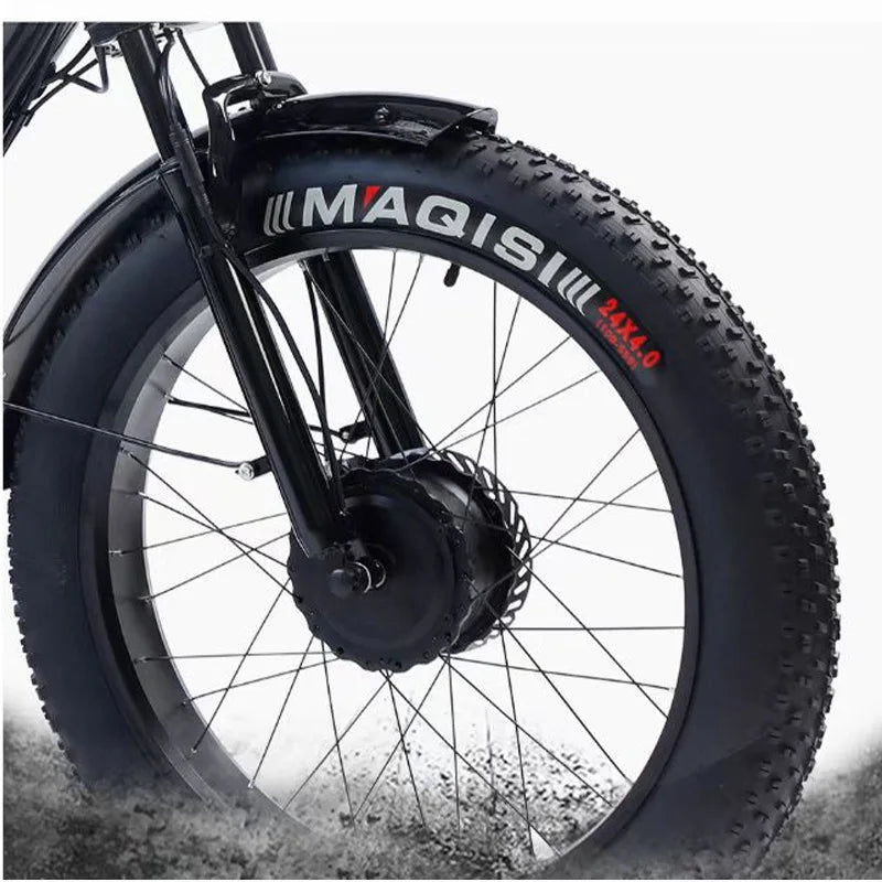 48V Cargo Electric Bike Tricycle Adults Fat Tire 24 Inch Family Fatbike Electric Bicycle Mountain For Men Removable Battery