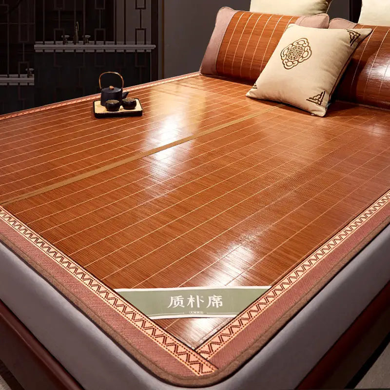 Mat Bamboo mat household double bed single bed student dormitory summer straw mat double-sided dual-use foldable