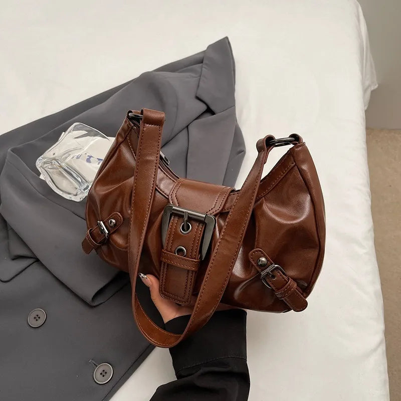 Women's Bag 2025 New One-shoulder Tote Bag American Retro Commuting Temperament Old Style Bag Underarm Locomotive Bag