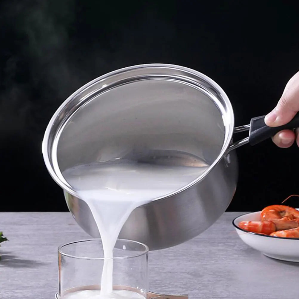 Stainless Steel Milk Pot Non stick Easy Clean Multi functional Cooking Pan for Baby Food Milk Sauces Instant Noodles Stew Pot