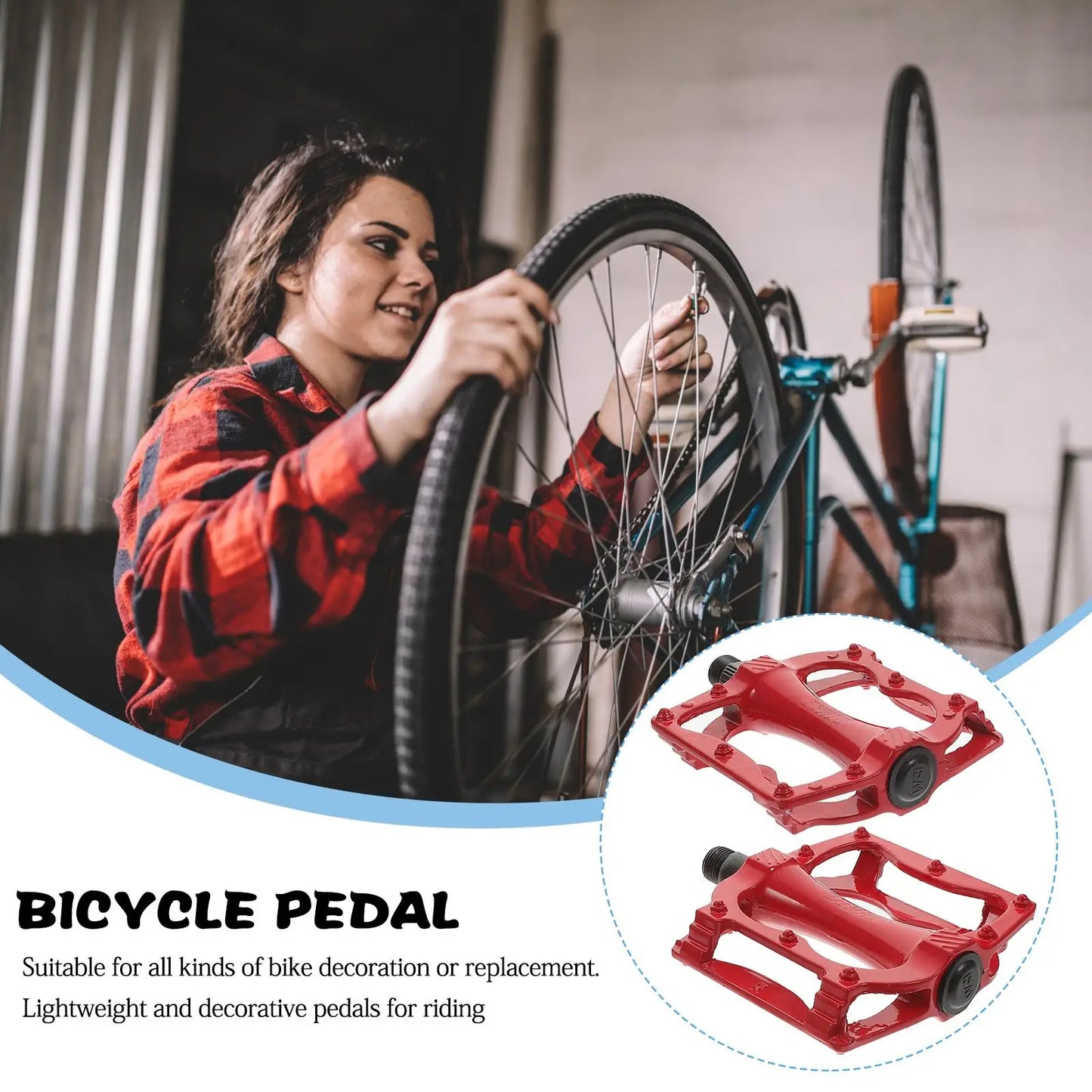 2 Pcs Aluminum Alloy Bike Pedal Accessories Widen Stable Bicycle Pedals Mountain Road Cycle Replacement Metal Pedal Parts Bike