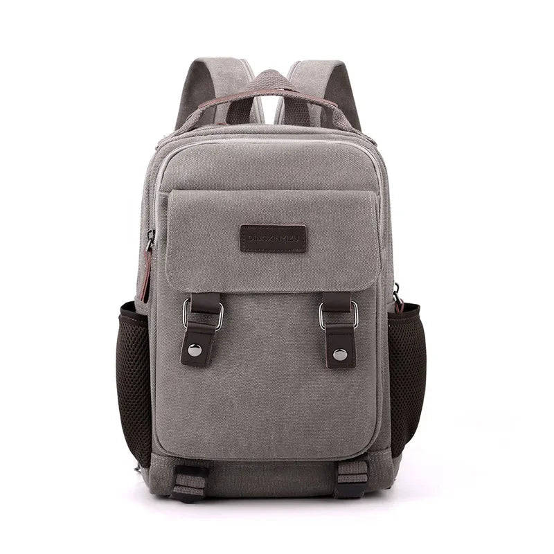 Small Mens Backpacks Canvas Casual Backpacks for Men 2023 Mini Male School Bag Rucksack Man Multi-function Crossbody Bags Travel
